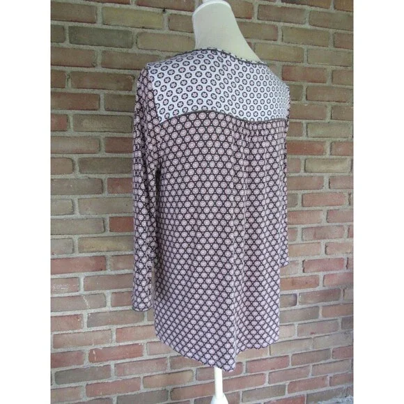 Boden Natasha Jersey Top Womens Size 8 Star Print 3/4 Sleeve Crewneck Stretch - Picture 9 of 16